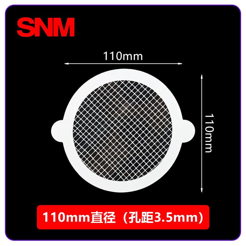 110mm diameter (hole spacing 3.5mm)
