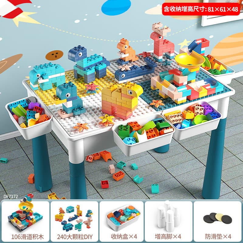 Extra large extended building block table + 350 large particles + 4 height increases and 4 storage