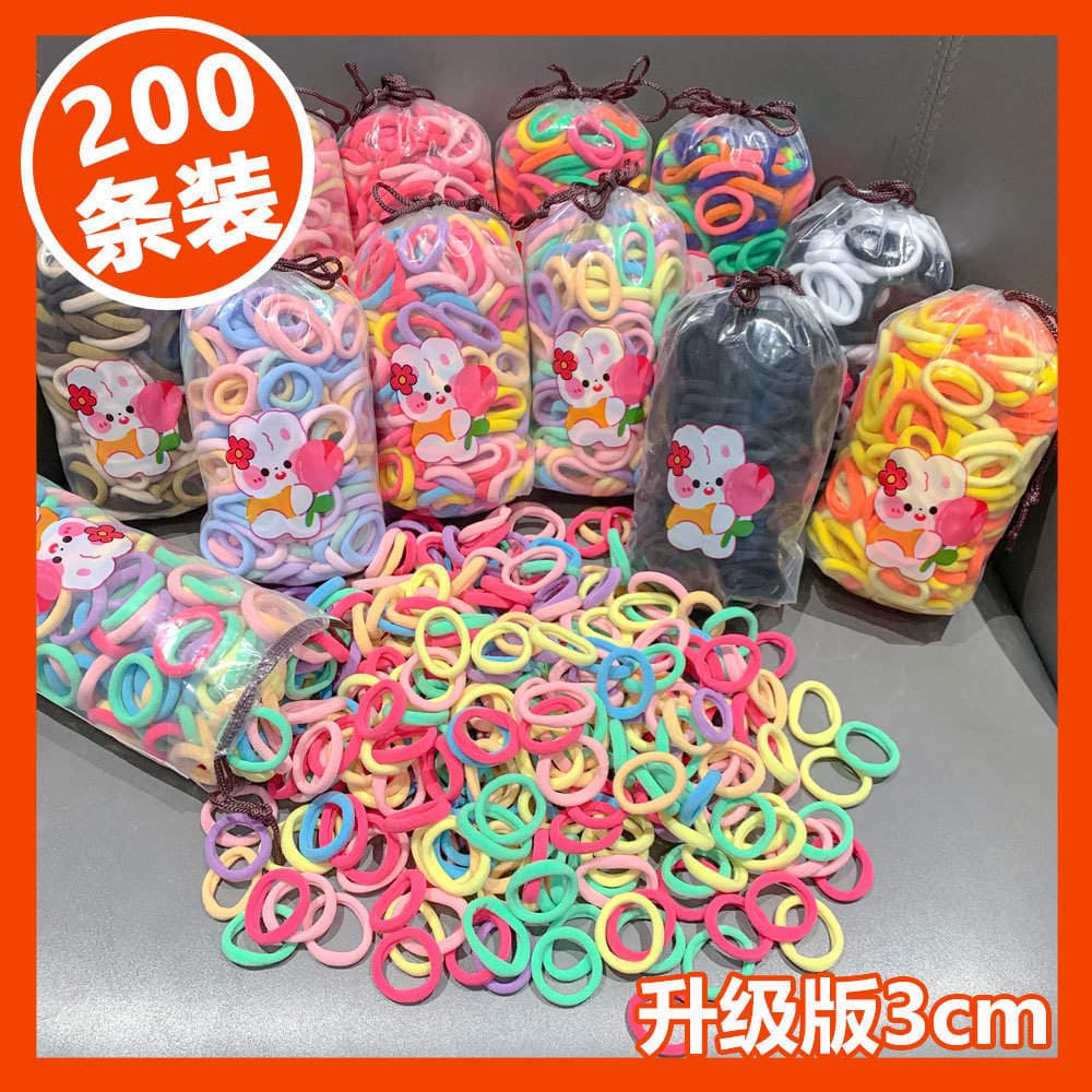 3cm Children's Hair Ties in Candy Colors, Gentle on Hair, Good Elasticity, Rubber Bands for Girls to Tie Their Hair, Hair Accessories 1