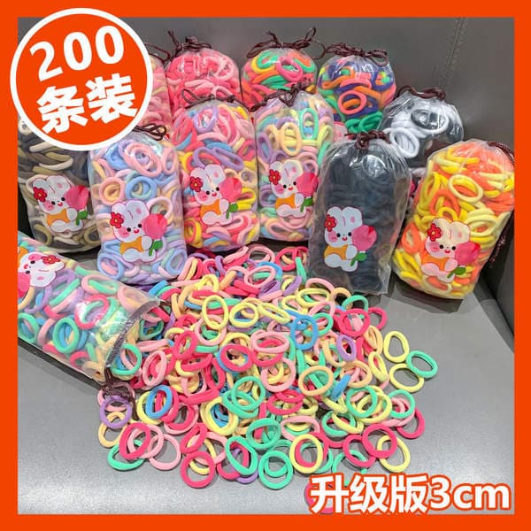 3cm Children's Hair Ties in Candy Colors, Gentle on Hair, Good Elasticity, Rubber Bands for Girls to Tie Their Hair, Hair Accessories