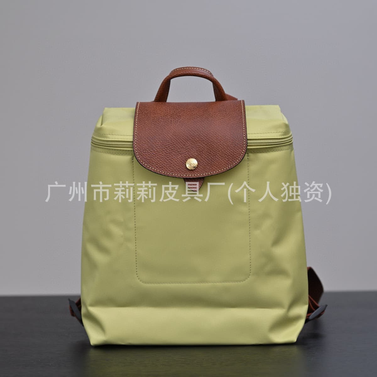 Original factory leather backpack - classic pistachio