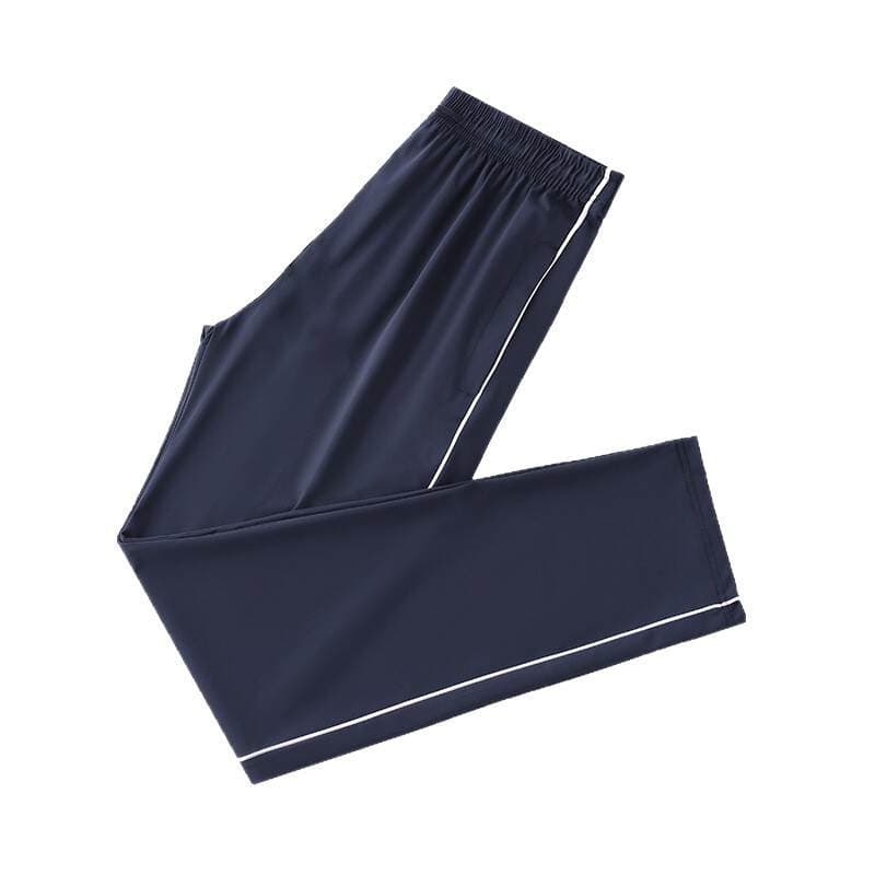 Ice Silk School Pants navy blue One Bar Summer Thin Two Bar Student Quick-drying Stretch Blue School Pants 5