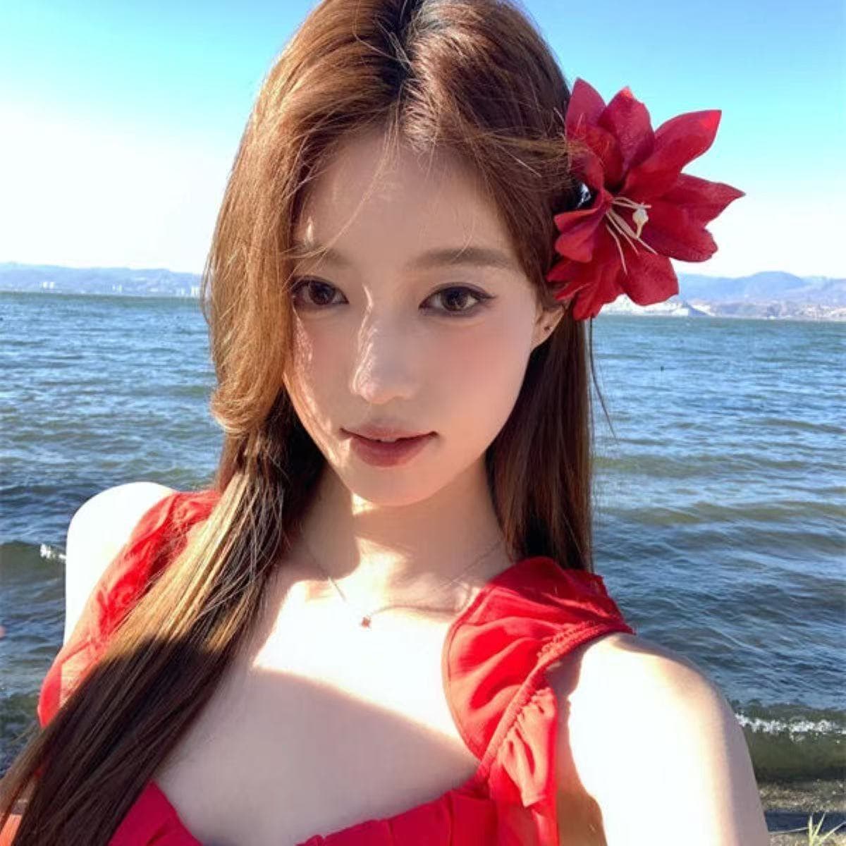 5594 lily hair clip-red