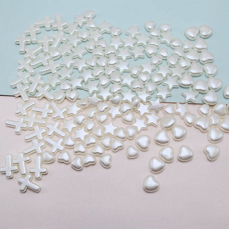 Pearl ABS cross beads DIY material creamy-white five-pointed star handmade bracelet beaded accessories five-pointed star 1