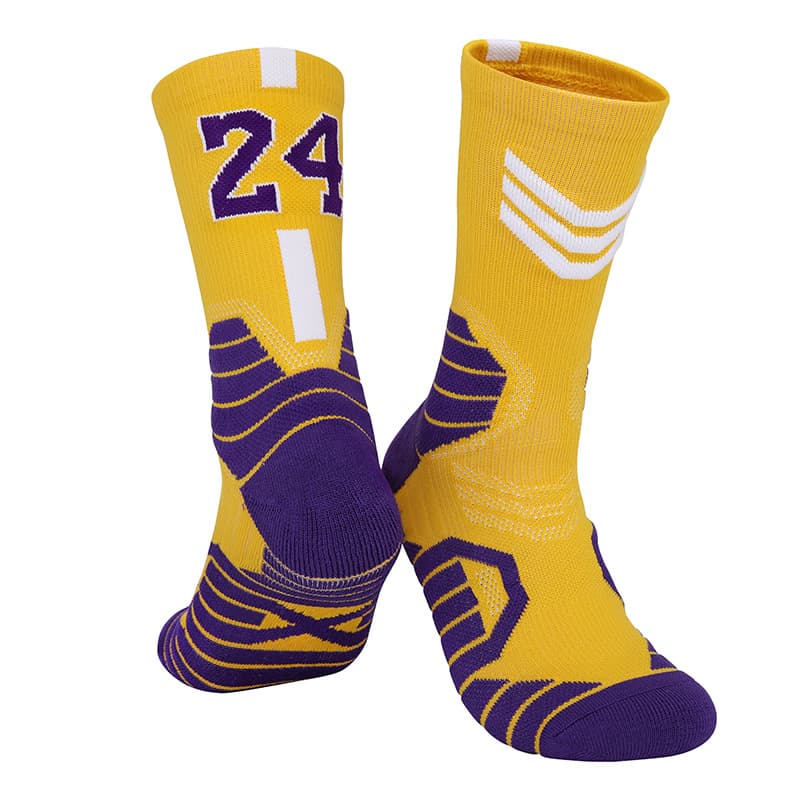 Yellow and white no. 24-adult socks