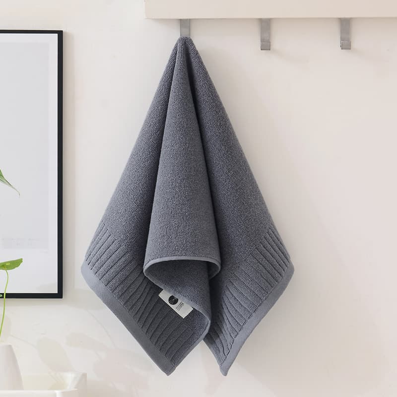 Plain brocade towel dark gray