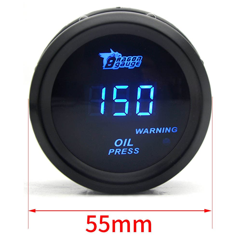 52mm Avtomobil Paneli: Rəqəmsal Ekranlı Turbo, Su/Yağ Temperaturu, Yağ Təzyiqi, Gərginlik Ölçən (12V, Mavi İşıq) 2