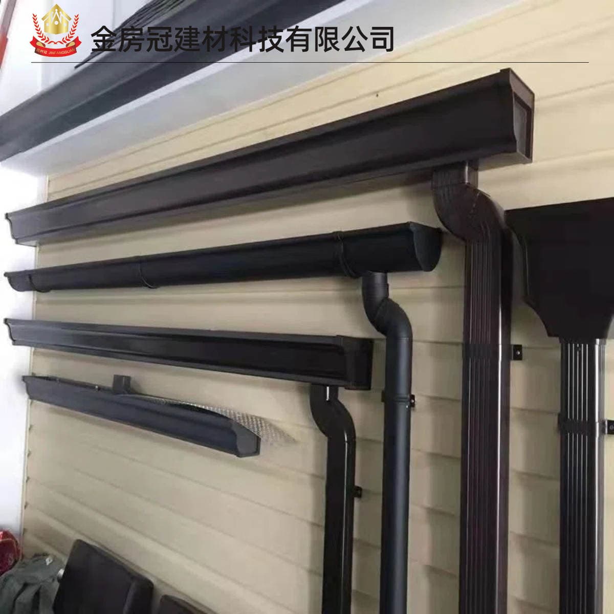 Villa Pvc Downspout Gutter Rainwater Pipe Square Pipe Round Pipe Drain Pipe Outdoor Eaves Drainage System Rainwater Pipe 1