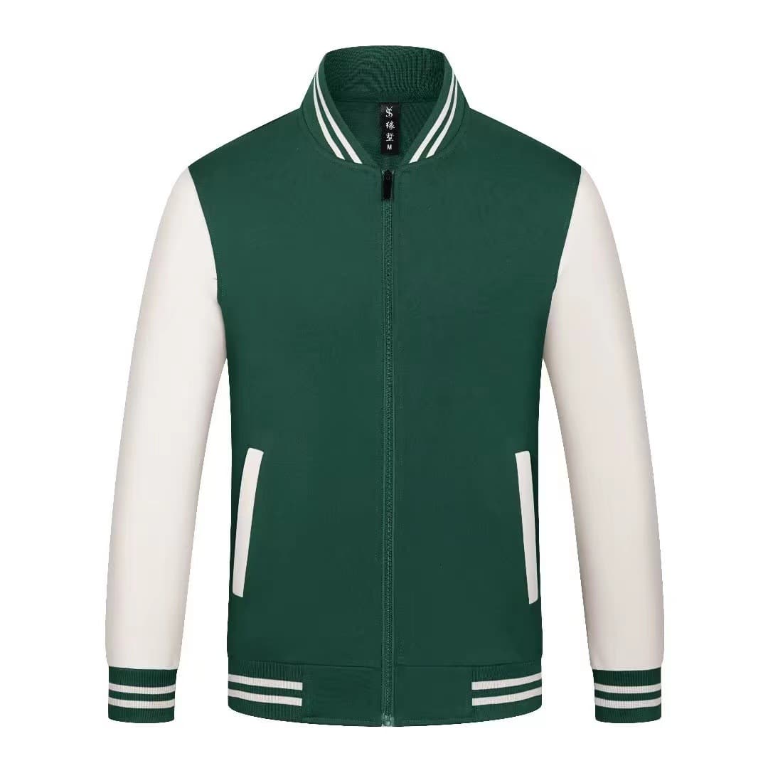 Dark green and white