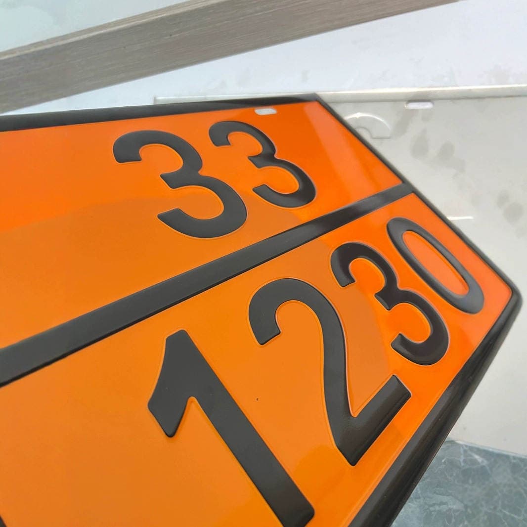 Stainless steel 304 dangerous goods vehicle sign orange warning sign transport vehicle tanker number 3