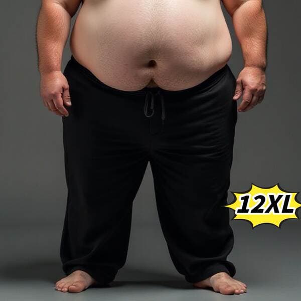 Cross-Border Plus-Size Elastic Straight-Leg Pants 200kg Oversized Men's Casual Sports Long Pants