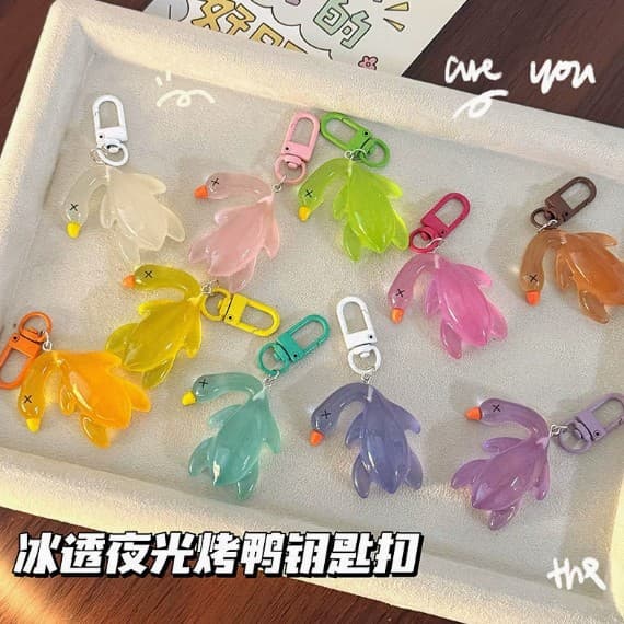Colorful duck luminous roast duck mixed hair [keychain]