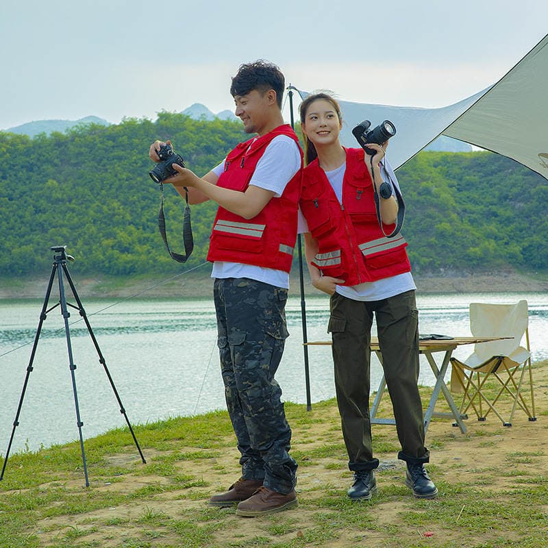Photographers Can Print Logo on Advertising Vests, Multi-Pocket Storage Vests for Volunteers, Charity Organizations, Reflective Vests 3