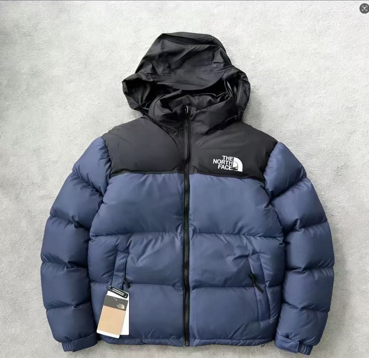 Classic style with hidden hood navy blue