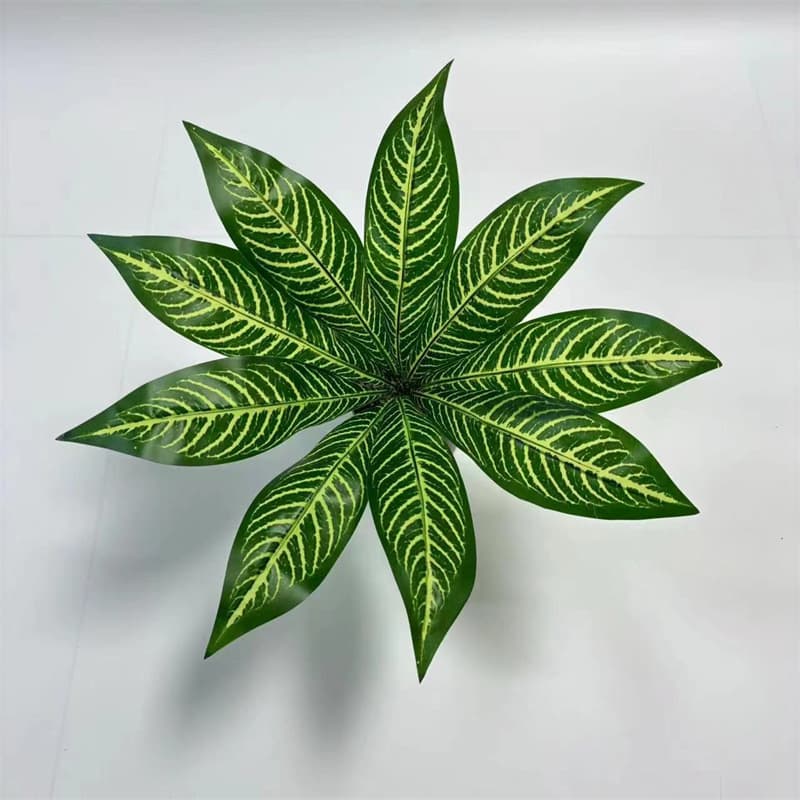 9-leaf yellow-patterned zebra leaves (depth)