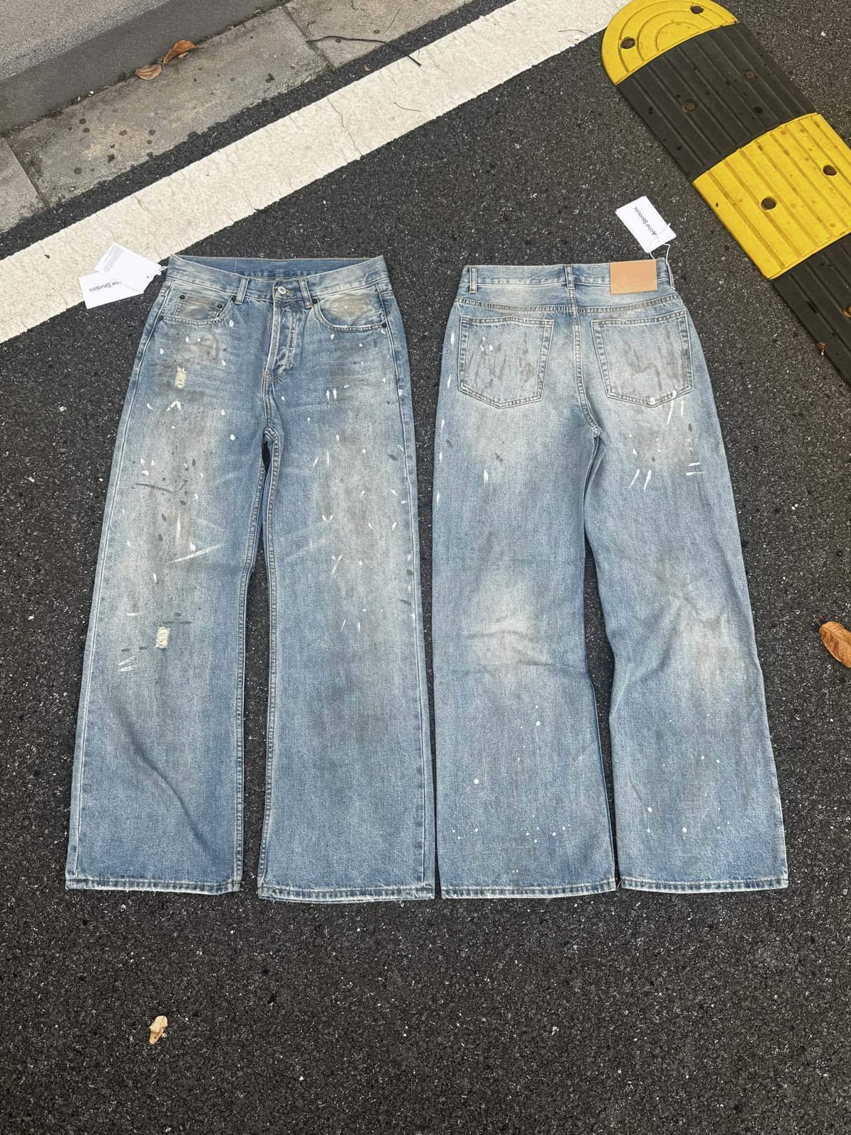 Ac8-splashed ink wide legs
