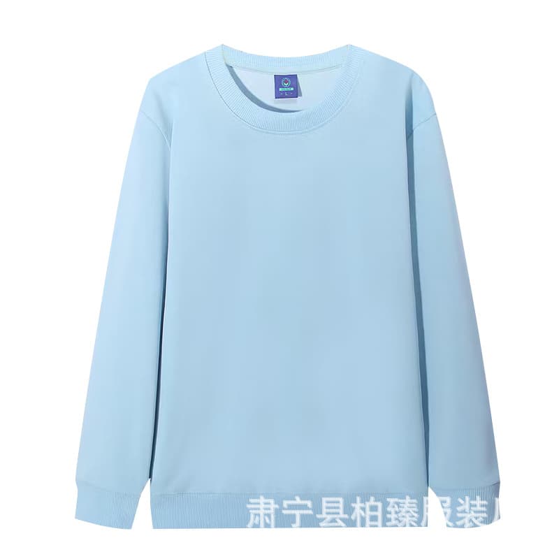 Light blue-round neck thin section