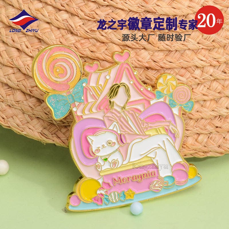 Longzhiyu, a 20-Year Manufacturer, Specializes in Custom Badges and Pins with Enamel-Like Paint and Glitter, Offering Wholesale Services from a Major Supplier 4