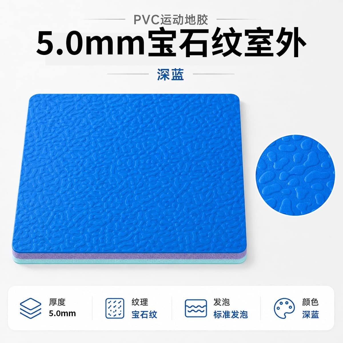 5.0mm sapphire blue
