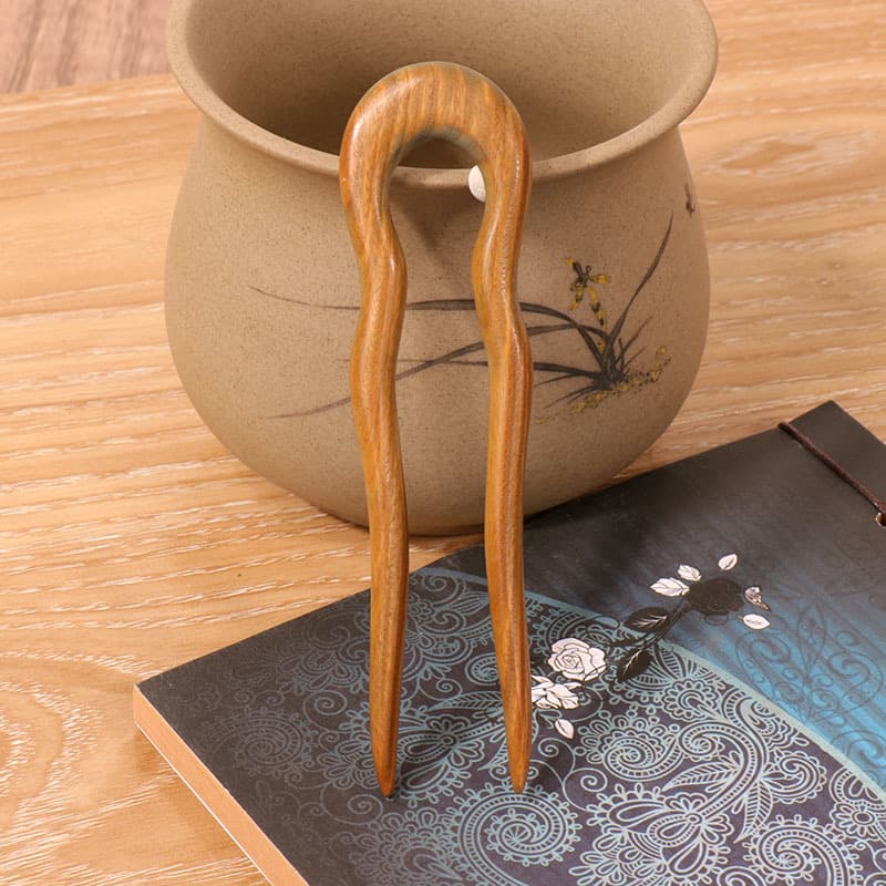 Green sandalwood hairpin---10 styles (length 12cm)