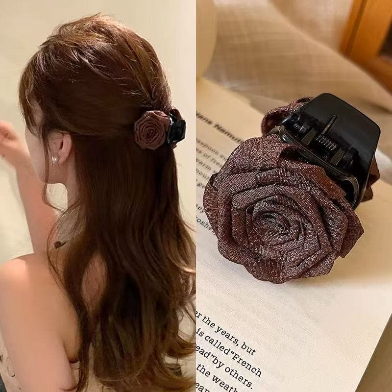 6062 dry rose small clip-dark coffee