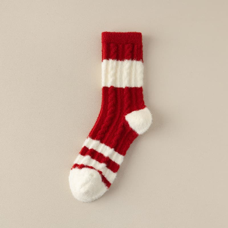 Red and white wide strips