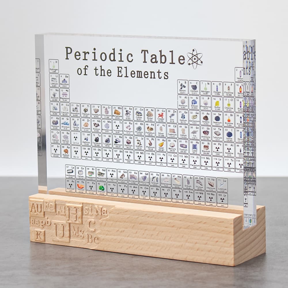 Transparent printed model + chemical embossed imported beech wood base without light