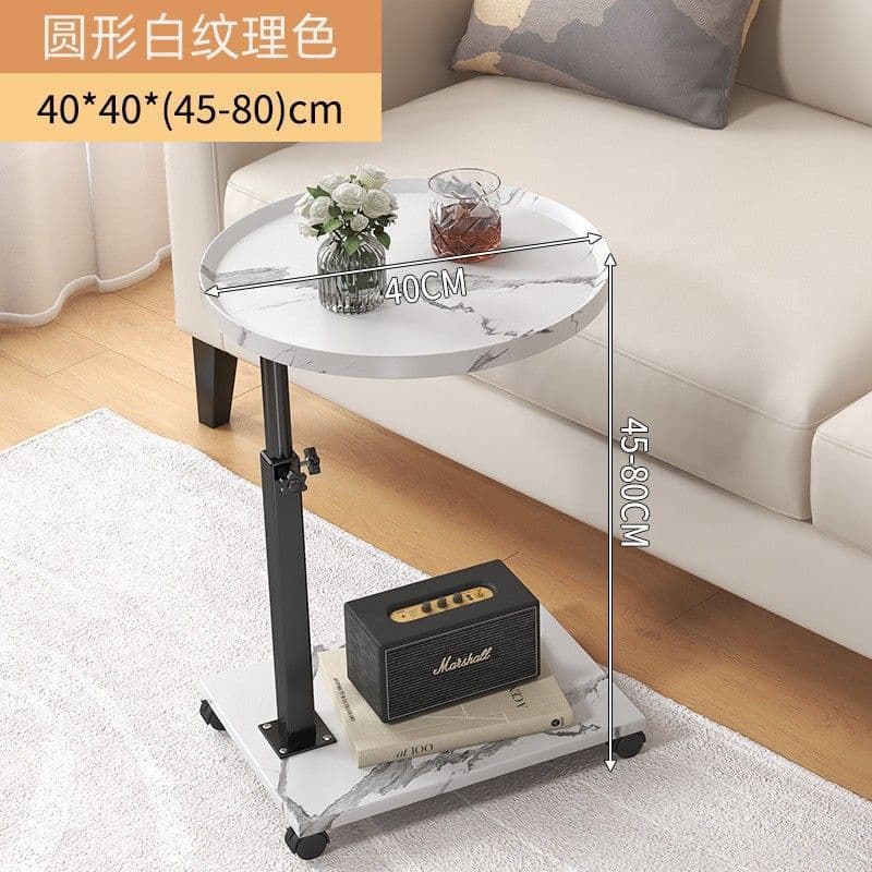 Anti-white marble round table-40*40*45-80