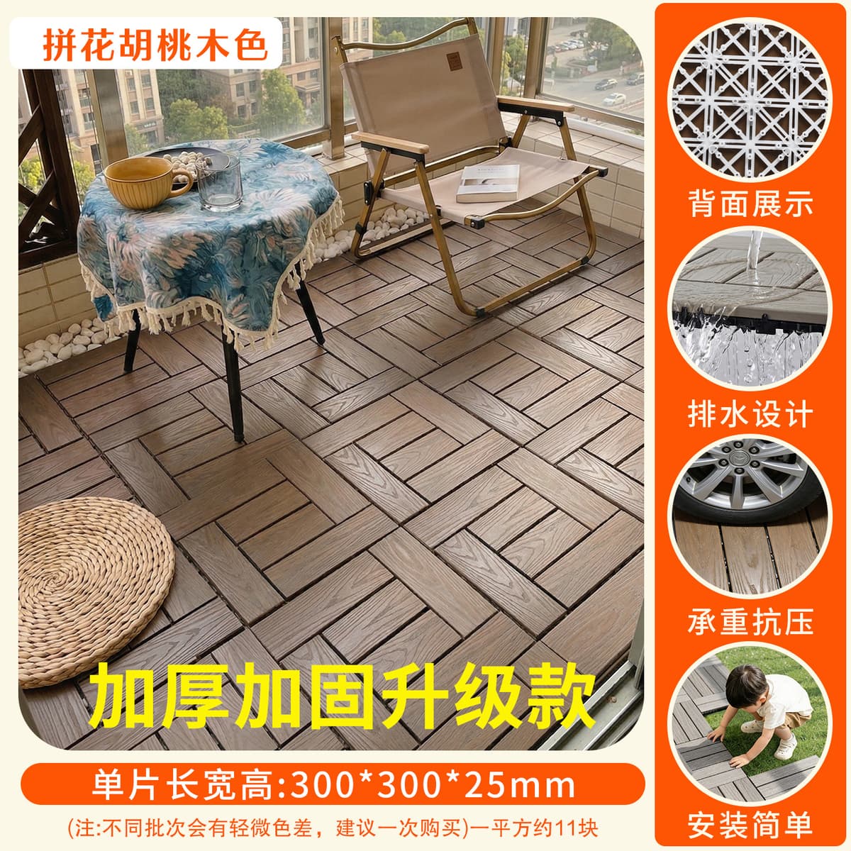 Parquet gold walnut color 300*300 [1 piece]