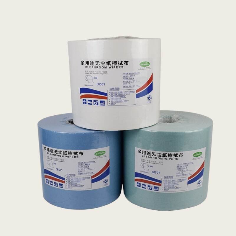 Jingbaitai Dust-Free Paper Industrial Wiping Paper Cleanroom Blue and White Cleaning Oil-Absorbing Water-Absorbing Dust-Free Cloth Large Roll Dust Removal Paper 4