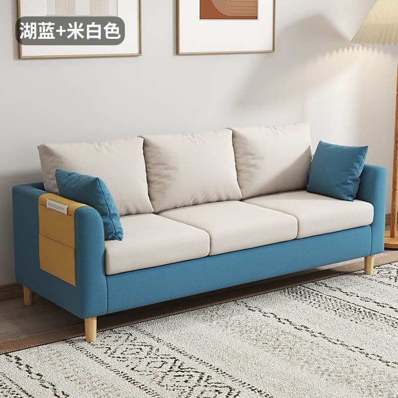 Lake blue + off-white [snowflake velvet + free pillow]