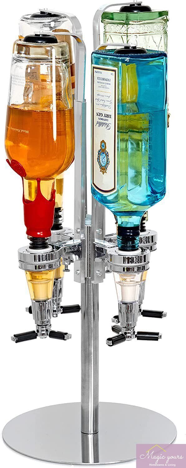 Four-head rotating wine rack