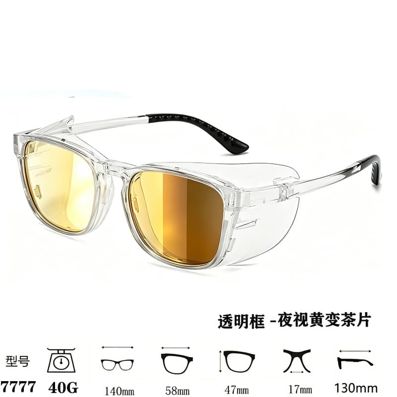 Transparent frame (photochromic yellow-tinted lenses)