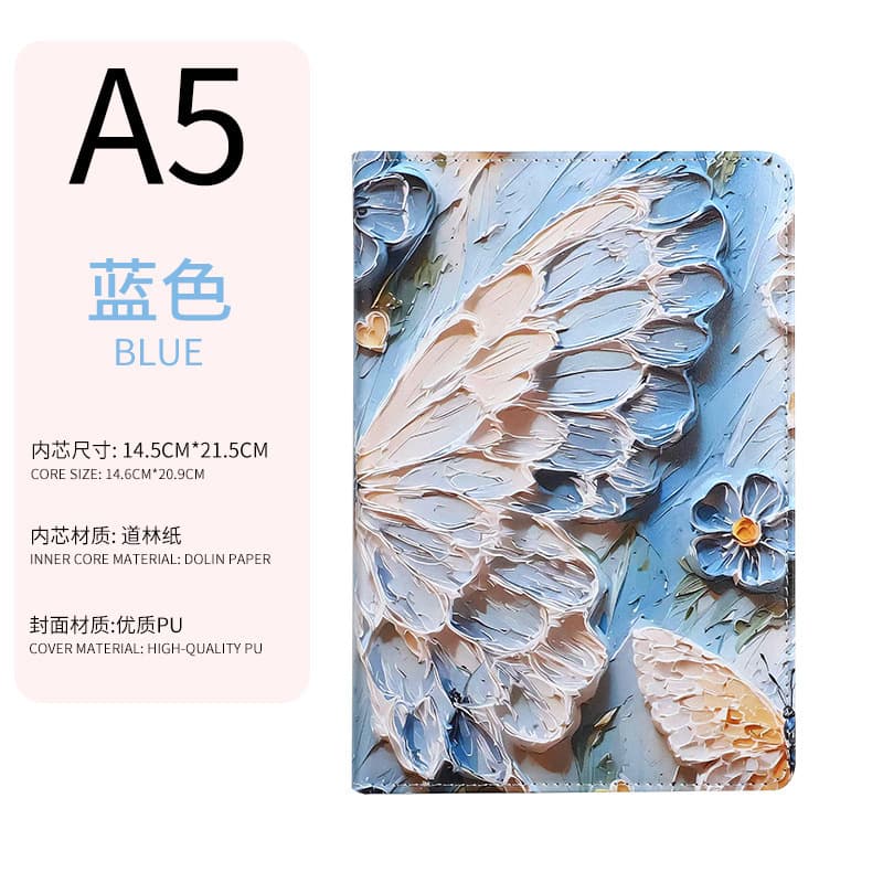Blue butterfly color printed a5 notebook