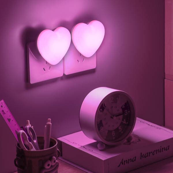U.S. regulations cross-border lighting control induction cute heart night light led plug-in smart home bedroom sleep atmosphere lamps