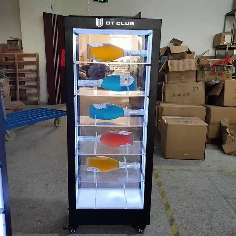 Champagne cabinet, model d, cool white lighting