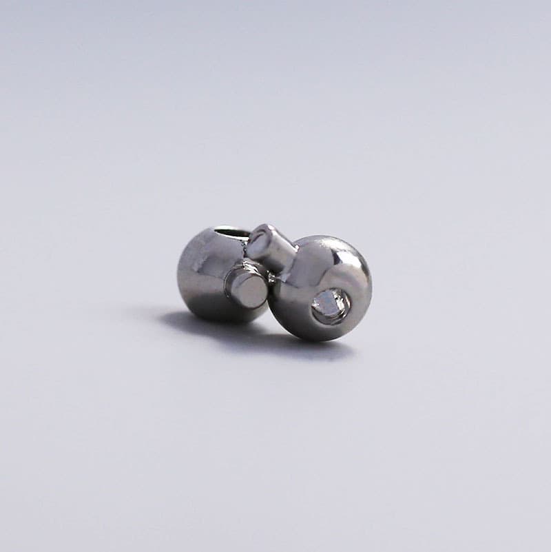 Platinum electroplated color-preserving round positioning buckle 2.5mm
