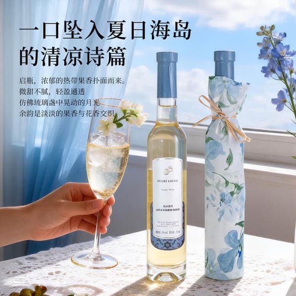 Mangosteen Ice Jasmine Moscato Sweet White Wine 8% Sweet Fruit Wine for Women, Slightly Tipsy Good Night Wine, Authentic Product