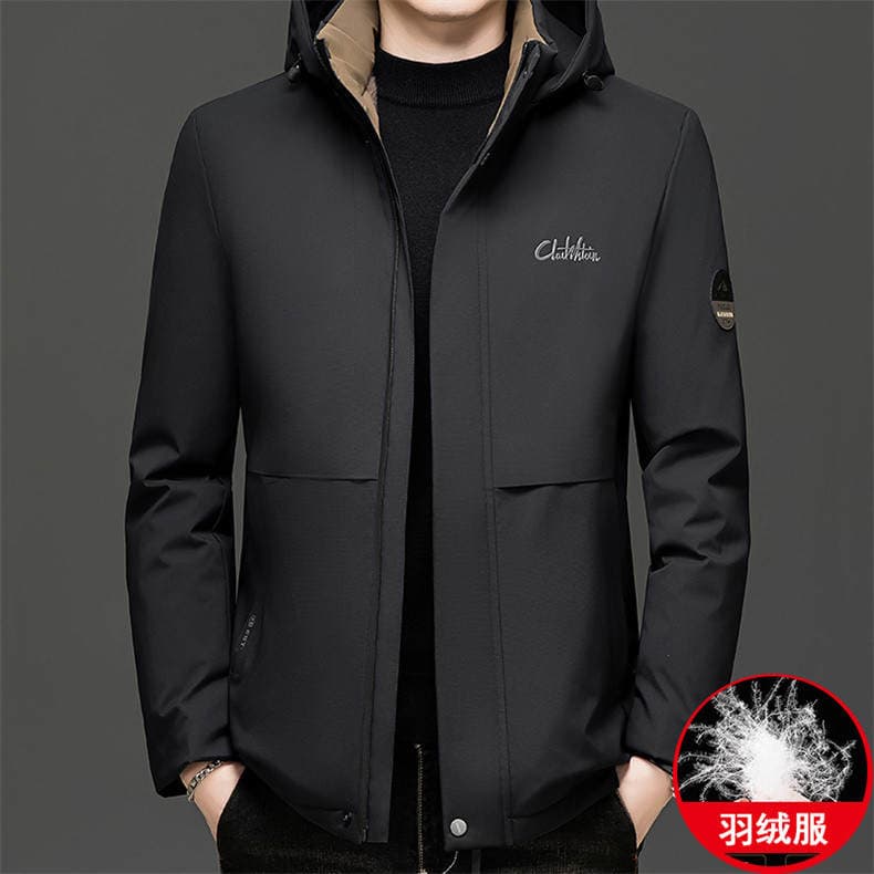 Men's Fleece-Lined Thick down Jacket for Middle-Aged and Elderly, Warm Winter Coat for Dad, Grandpa's Cold-Proof Clothing 4