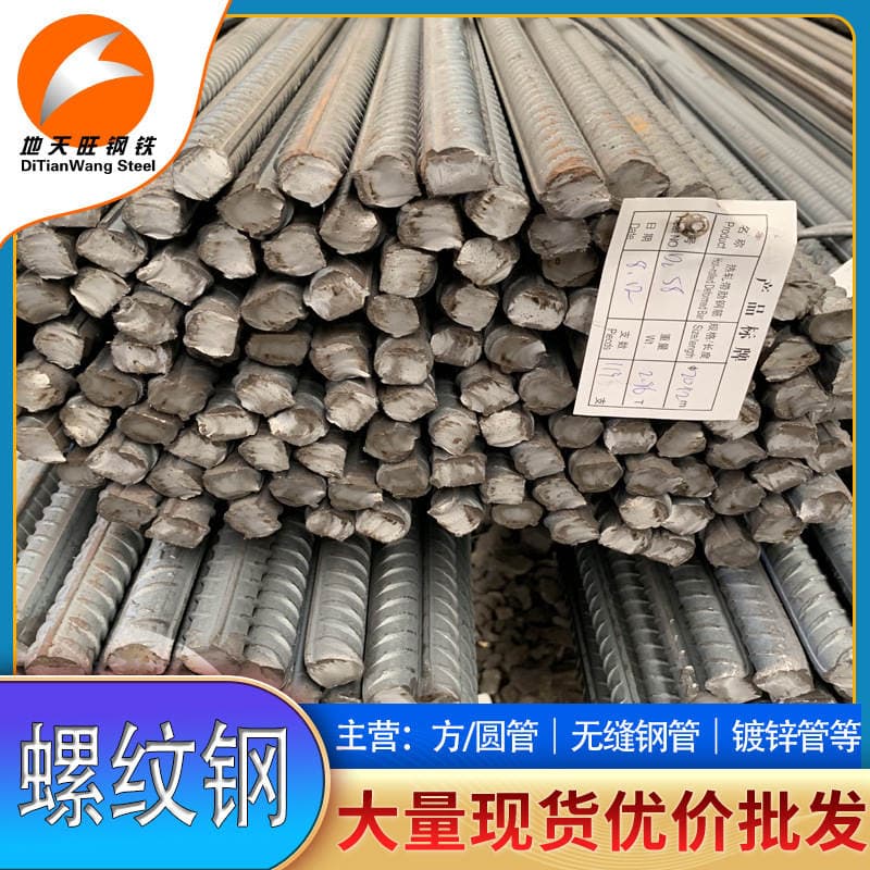 Tianjin Manufacturer Finely Rolled Thread Steel Bar Processing Hrb400E Shao Steel Three-Stage Thread Steel Disc Screw Rib Steel Bar 3