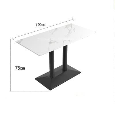 Snow mountain white 120*60+black iron feet