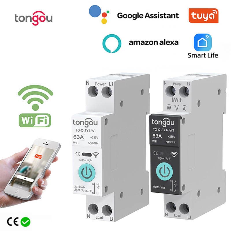 Tuya graffiti smart switch WiFi circuit breaker remote wireless remote control mobile phone control smart home cross border 1