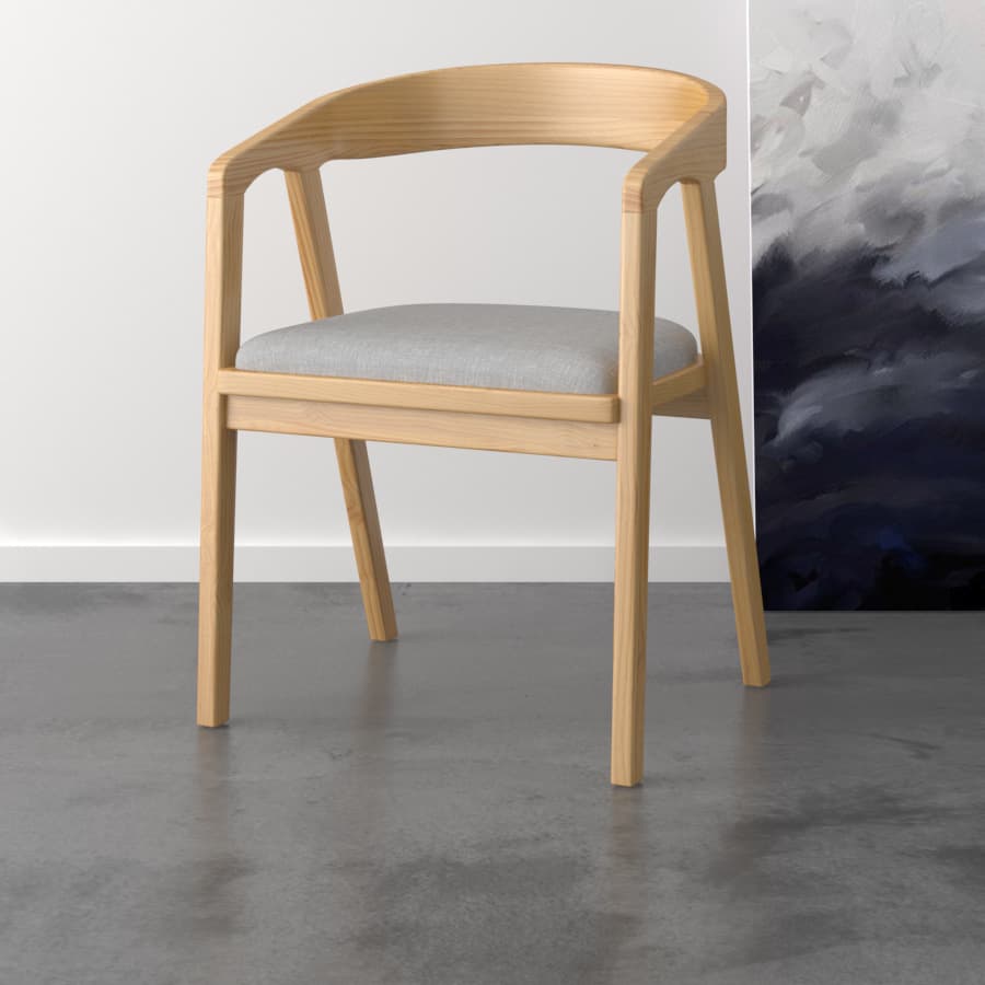 Solid Wood Barrel Chair
