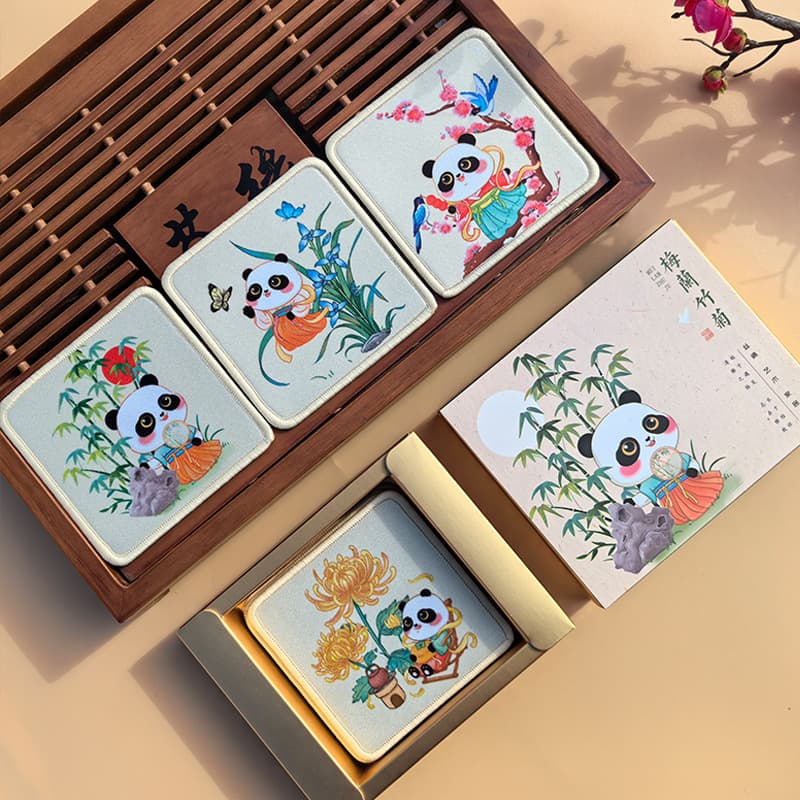 Plum, orchid, bamboo and chrysanthemum 4 pieces [gift box + gift bag + chinese and english]