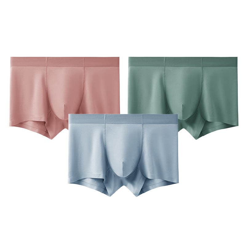 Boutique men's seamless underwear adult solid color modal mid-waist boxers breathable men's boxers antibacterial 5