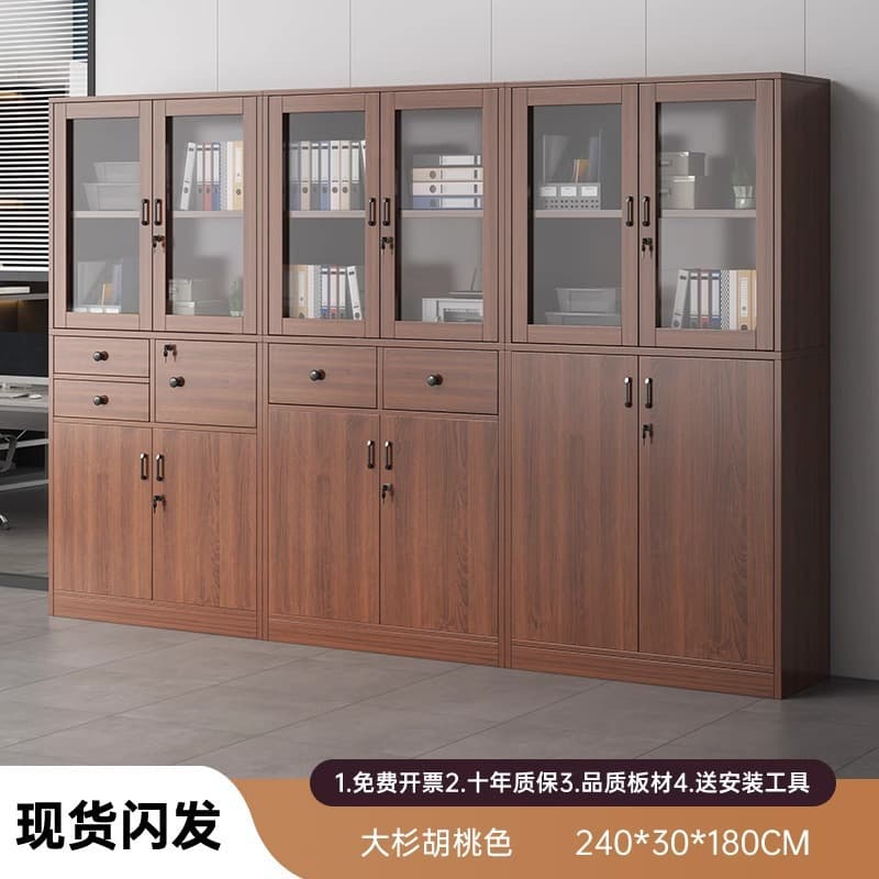 5-door 2-drawer + 4-door 2-drawer + 4-door model in spruce walnut color