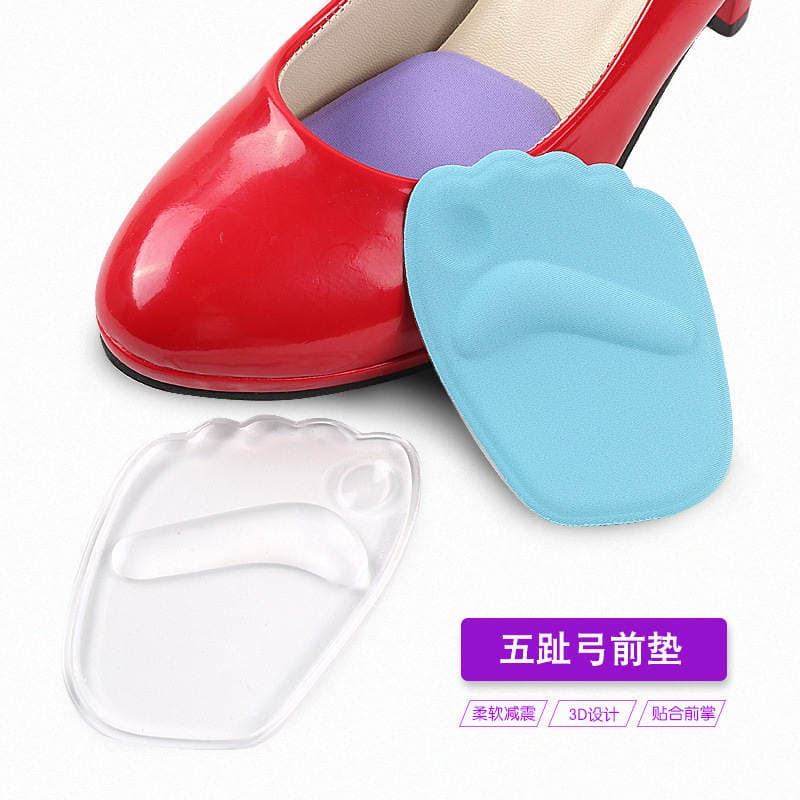 PU Five Toes Bow Front Half Pad Forefoot Half Size Pad Shock Absorber Pad High Heels Forefoot Pad Pad Cross Bow Support 2
