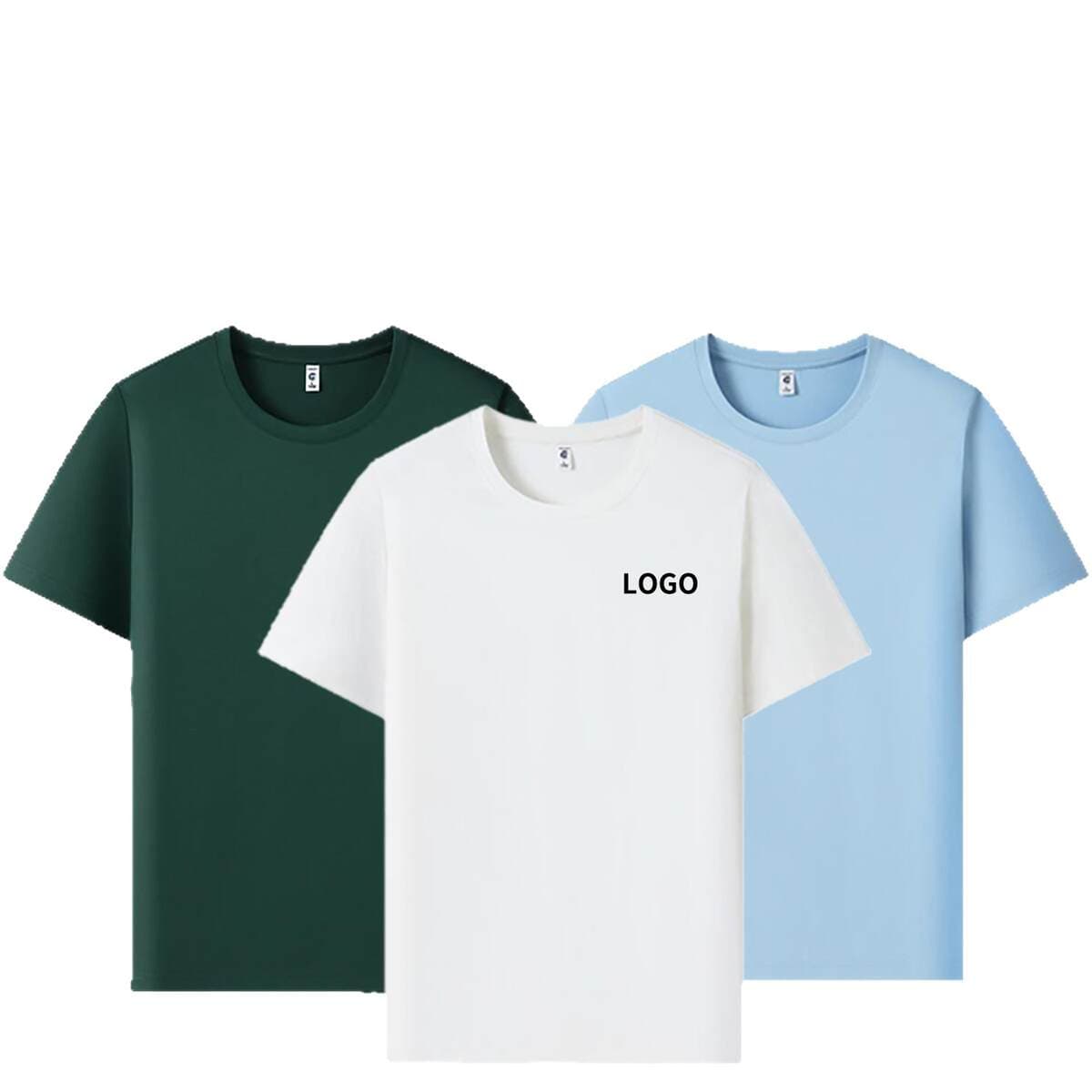 190G60S Modal Antibacterial Short-Sleeved Round-Neck Loose Top with Customized Logo Student Class Uniform Cultural Shirt Workwear 5