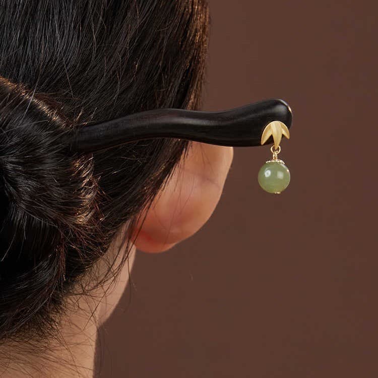 Zhizhu hairpin [natural ebony]