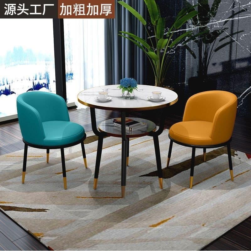 [one table and two chairs] warm white double-layer table 70cm + 2 chairs in any color